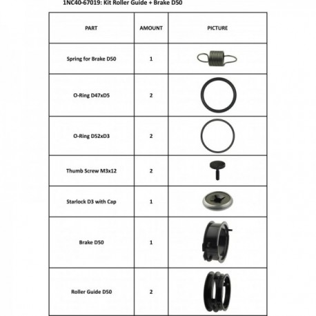 KIT ROLLER GUIDE+BRAKE D50