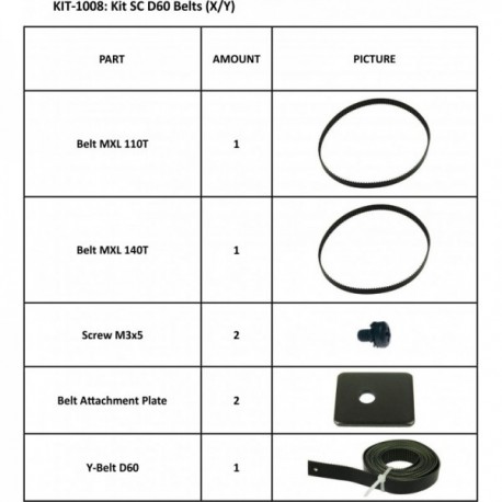 KIT 1008 - SummaCut D60 BELTS (X/Y)