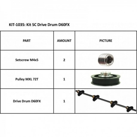 KIT 1035 SC TAMBOR DE TRACÇÃO D60FX