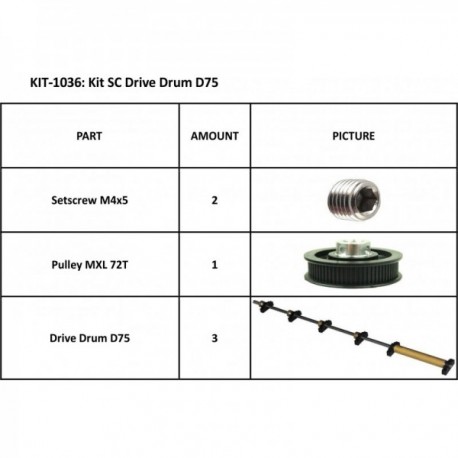 KIT 1036 SC TAMBOUR DE TRACTION D75