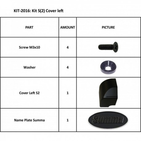 KIT-2116 Tampa esquerda para plotters Summa SClass, S2 e S3