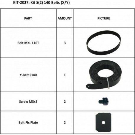 KIT S2 140 BELTS (X/Y)