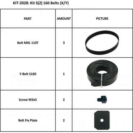 KIT S2 160 BELTS (X/Y)