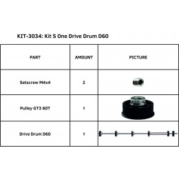Kit tambour d'entraînement pour S One D60