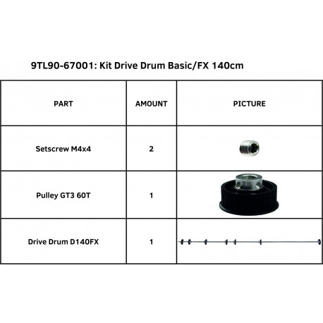 Kit tambor de arrastro para S One D140FX