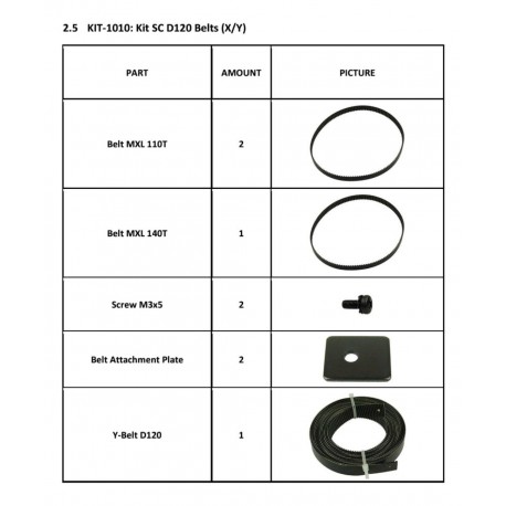 KIT 1010 - SC D120 CORREIAS (X/Y)