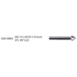 BIT D6/10 L50/6 V GROOVE 2FL 90° (2X)